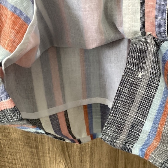 FRANCESCA’S Blue Rain Maya Button Down 100% Cotton Stripped Dress Size Small - Picture 7 of 16